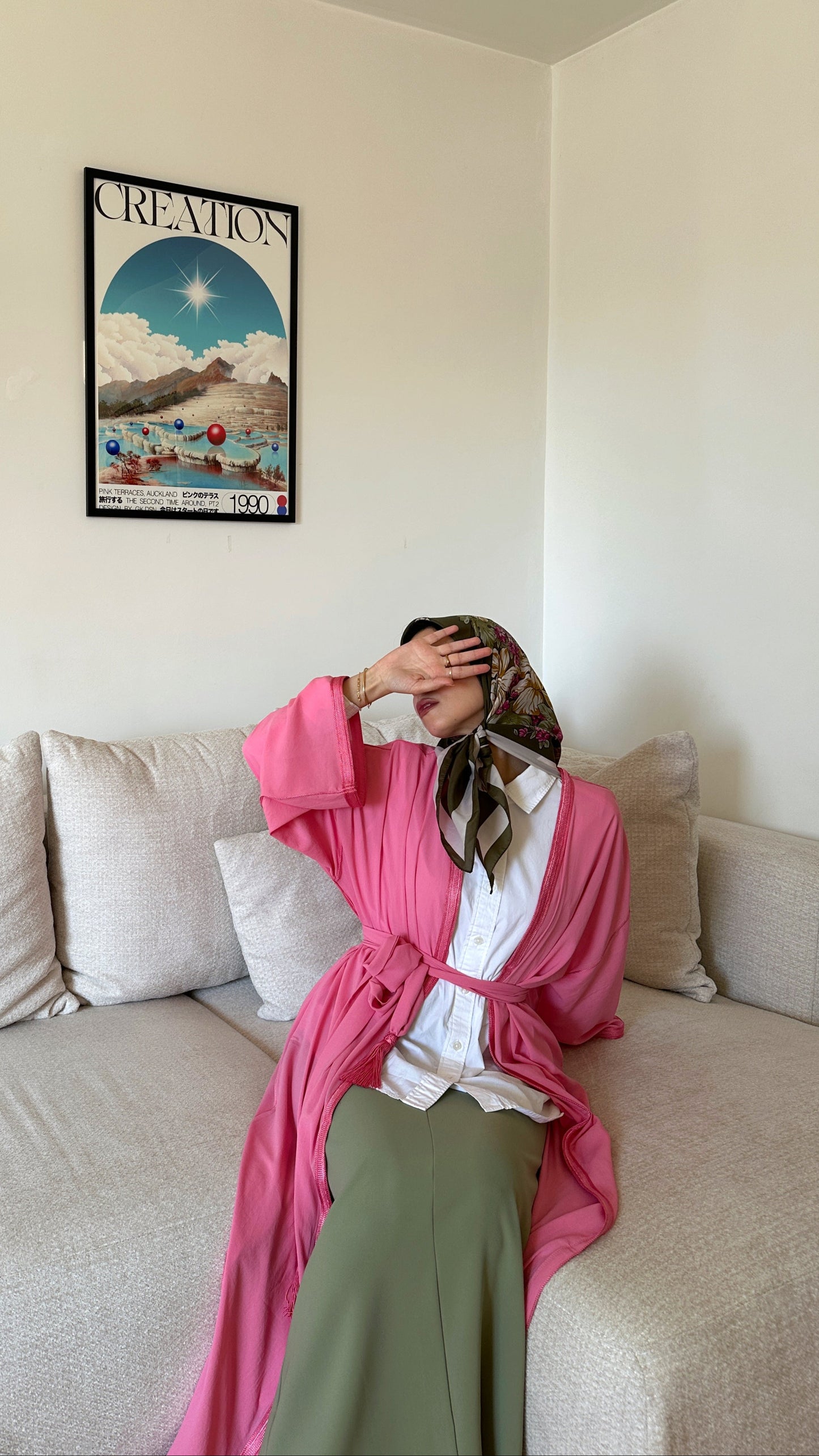 Kimono en Mousseline "Rose Poudré"