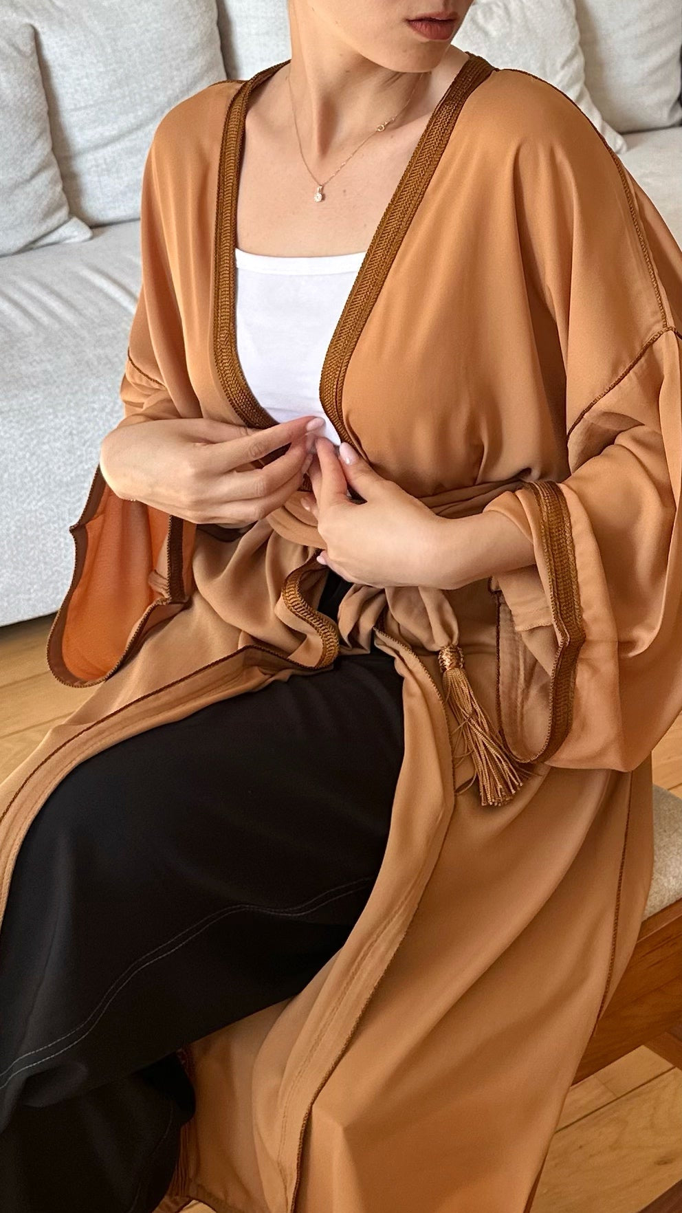 Kimono en Mousseline "Camel"