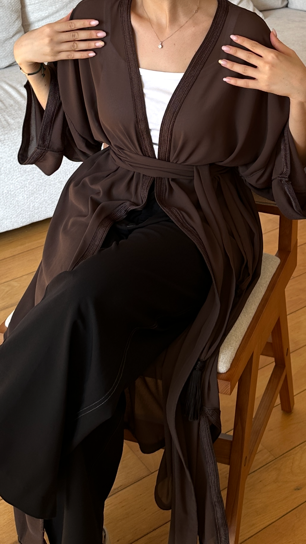 Kimono en Mousseline "Chocolat"
