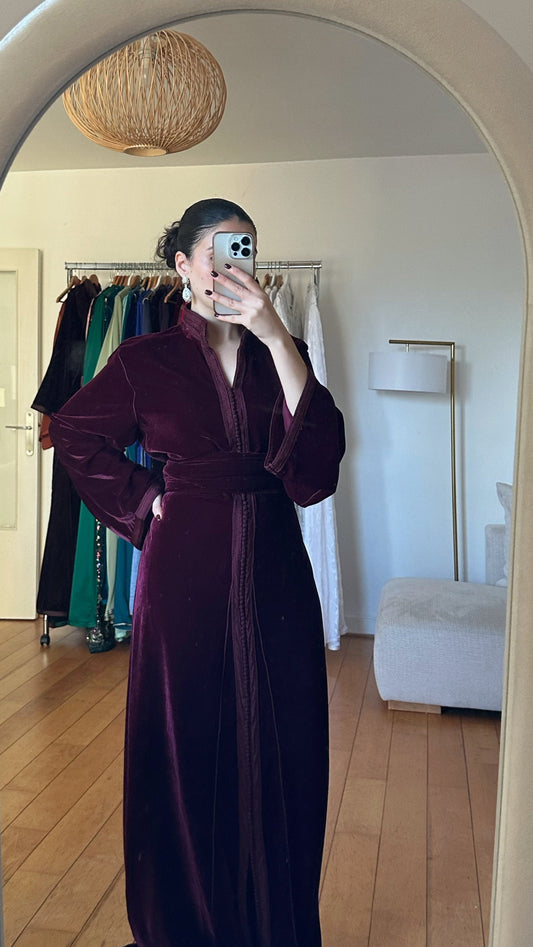 Caftan Velours Prune Royale