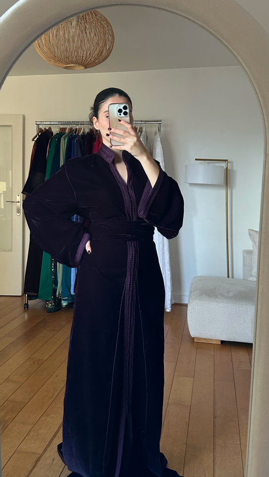 Caftan Velours Ombre Aubergine